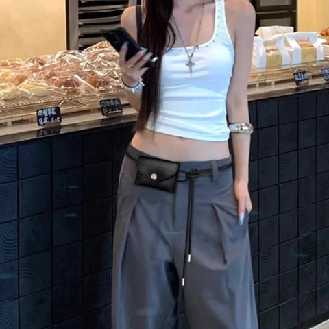 Trendy Mini Purses and Handbags Sweet Y2k Aesthetic Casual Waist Packs Luxury Design All Match Vintage Bags for Women