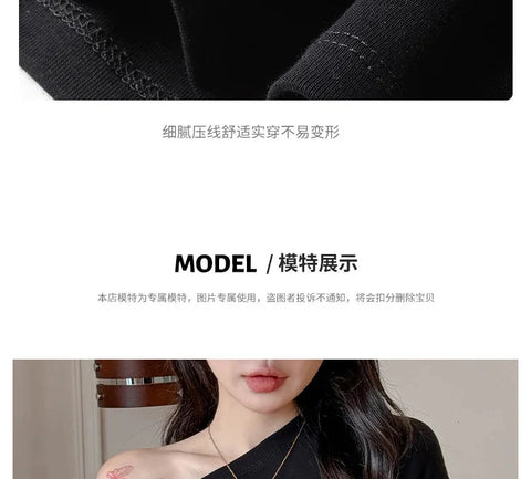 Solid Off Shoulder Short Sleeve T Shirt Simple Basic Single Sleeved Jumper Top Streetwear Slim Fit FeY2K Clothes Tees