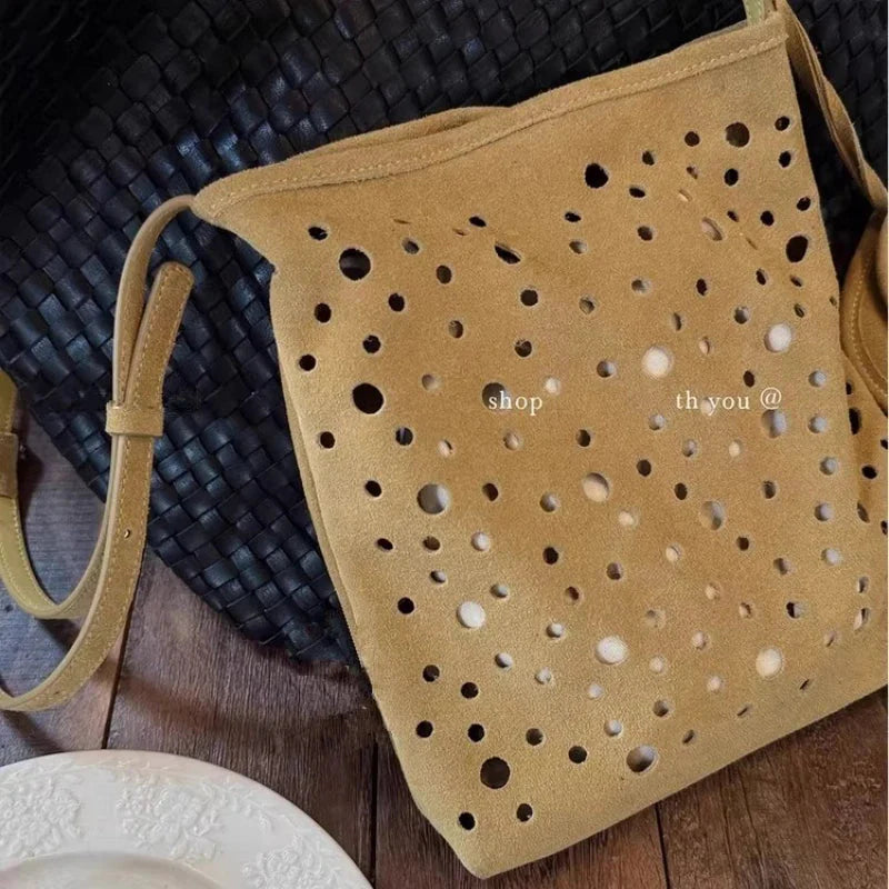 All Match Travel Shoulder Bags Hollow Out Casual Vintage Y2k Aesthetic Underarm Bag Streetwear Trendy Purses and Handbags