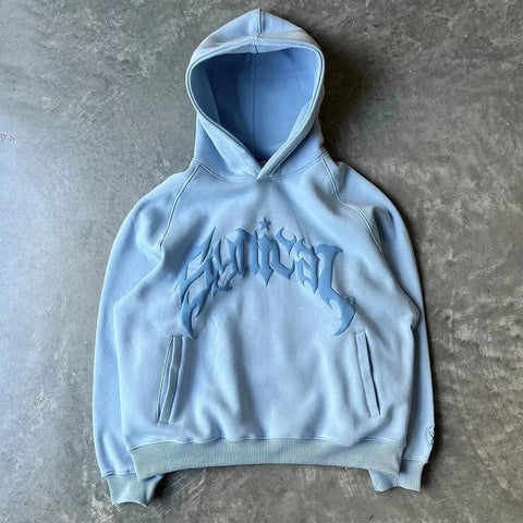 Harajuku High Street Popular Vintage Letter Print Y2k Zip Hoodies Loose Sweatshirt Unisex Casual Joker Pullovers Hoodie Tops