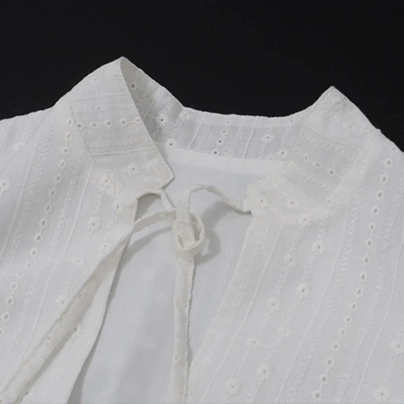 y2k Tank Top Clothes White Flower Embroidery Mock Neck Front Cutout Sleeveless T Shirt Vest Streetwear