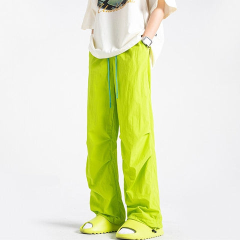 Solid Color Casual Pants Thin Loose Trend Paratrooper Ice Silk Pants Man Streetwear Y2k Trousers Oversized M-5XL