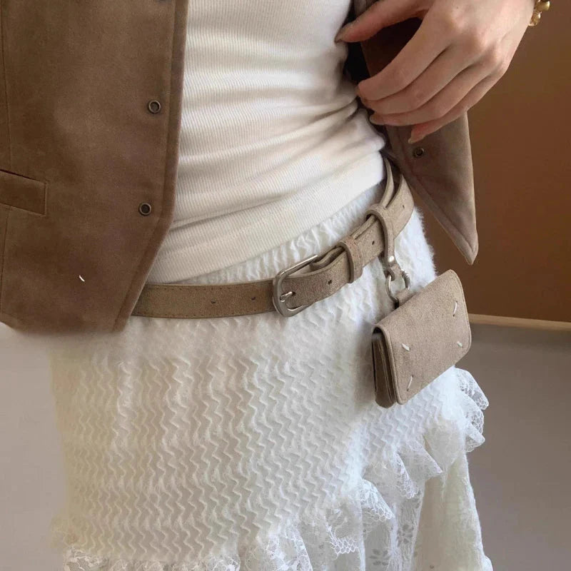 Y2k Aesthetic Frosted Simple Waist Packs Korean All Match Solid Bags Streetwear Vintage Trendy Ins Femlae Handbags