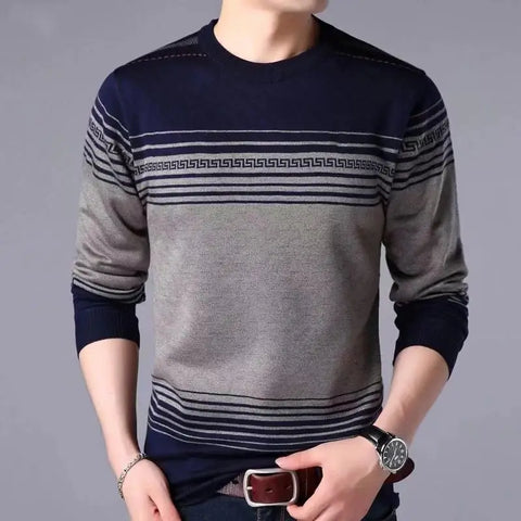 Winter KPOP Harajuku Sweater Man All Match Thick Knitting Tops Loose Casual Long Sleeve Pullover Y2K T-shirts