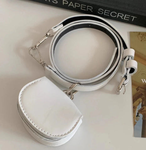 Korean All Match Mini Handbags Vintage Ins Belt Purses Solid Leather Streetwear Simple Waist Packs Y2k Aesthetic