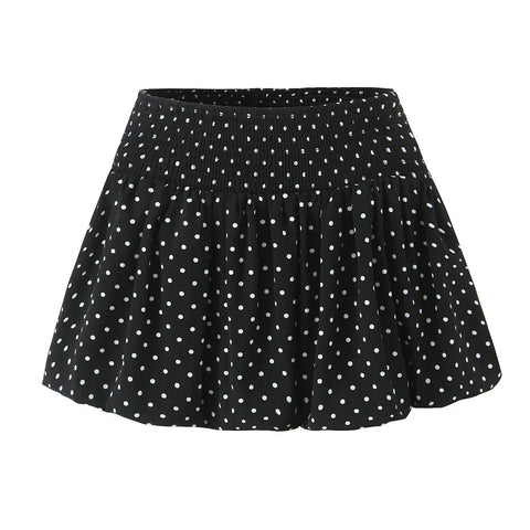 American Retro Elastic Waist Polka Dot Mini Skirt Holiday Short Bud Skirts Y2K New