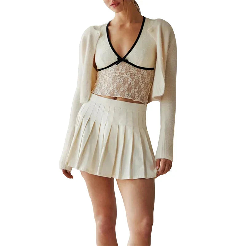 Sheer Crop Top 2000s See Through V Neck Sleeveless Floral Lace Tanks Slim Fit Vest y2k Aesthetic Clothing