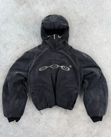 Vintage Washed Jacket Y2K Zipper Hoodie Rock Hip Hop Retro Embroidery Oversized Hoodie Sweatshirt Zipper Jackets