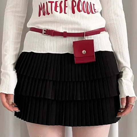 Japanese Casual All Match Handbags Y2k Aesthetic Streetwear Waist Packs Punk Vintage Simple Solid Bum Bags Trendy
