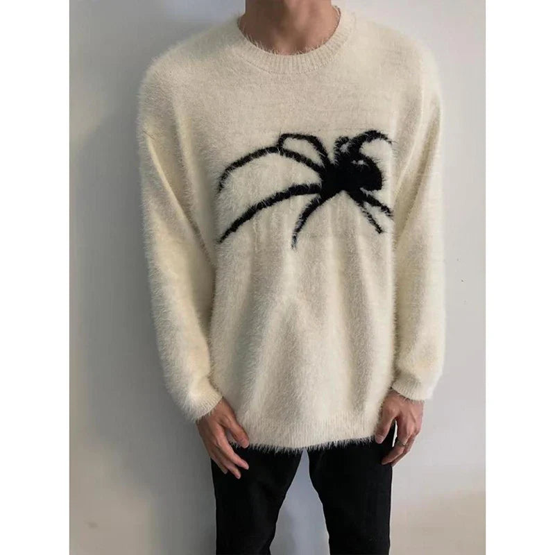 Winter Harajuku Animal Sweaters Casual Spider Knitwear Tops Long Sleeve Pullover Y2K All Match Clothes