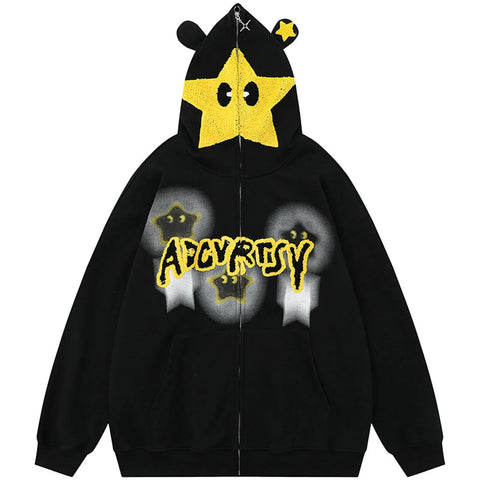 s Oversized Zip Up Hoodies Sweatshirts Y2K Clothes Cute Teen Girl Fall Casual Drawstring Jackets with Pockets