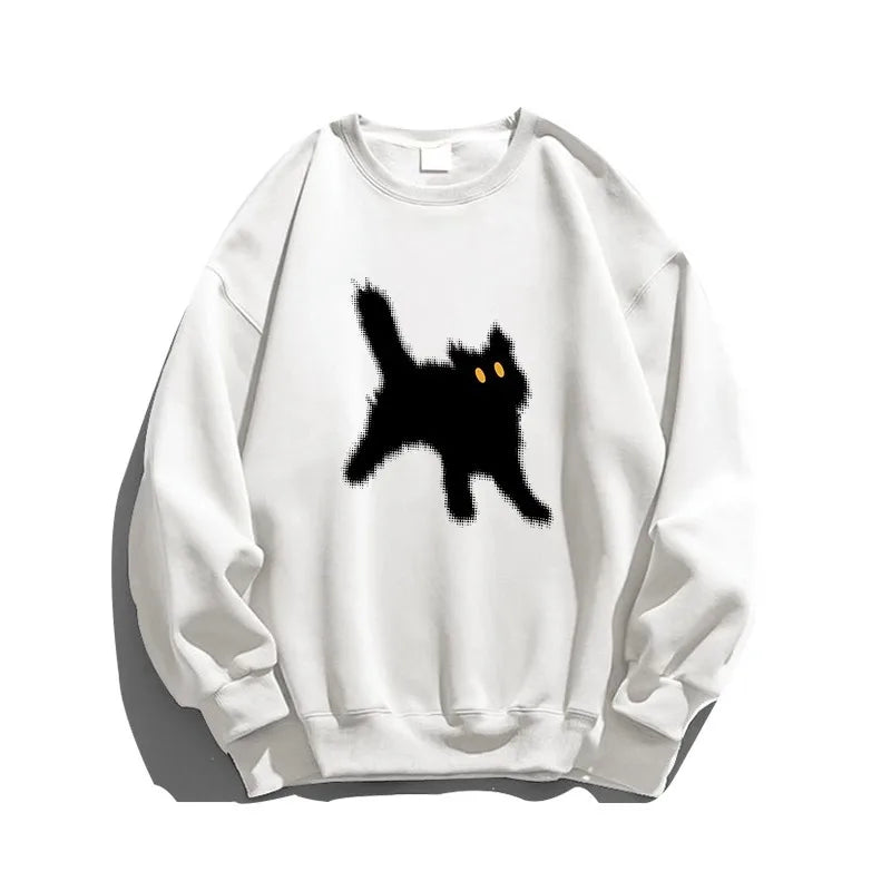 American Retro Oversize Round Neck Hoodie Y2k Harajuku Leisure And Gray Velvet Lazy Win