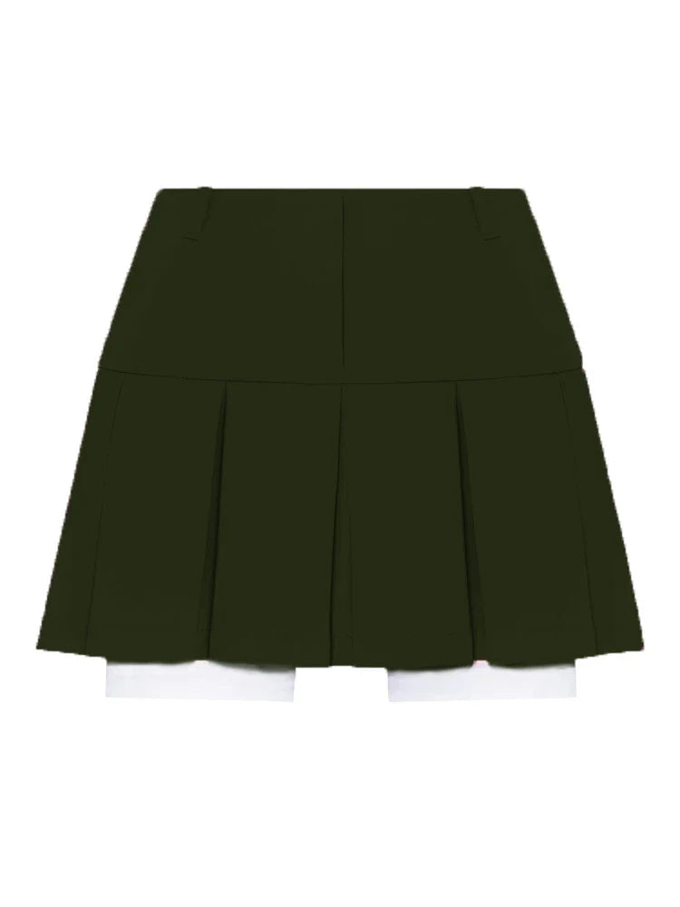 Mini Skirt For Cute High Waist Y2K Skirts Set Casual Streetwear WoBottom Black Pleated Skirts