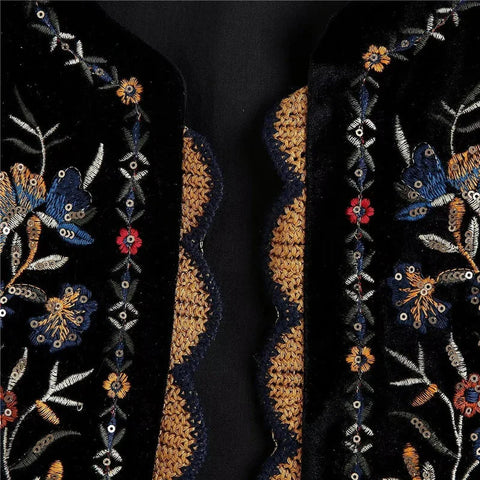 Vintage Waistcoat y2k Aesthetic Vest Flower Embroidery Sleeveless Cardigan Coat Tops 2000s Clothing Streetwear
