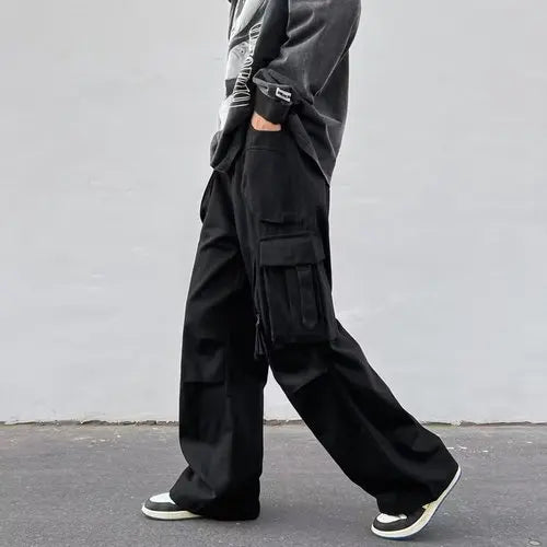 Cargo Pants Vintage American Stylish Loose Safari Style Unisex Street BF Fall All-match Harajuku Y2k Trouser Chic