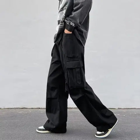Cargo Pants Vintage American Stylish Loose Safari Style Unisex Street BF Fall All-match Harajuku Y2k Trouser Chic