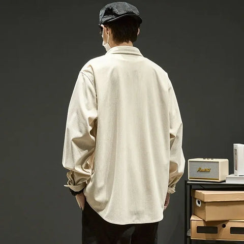 Fashionable Comfortable Overalls Shirt Long-Sleeved Japanese Loose Jacket Y2k Casual Shirt