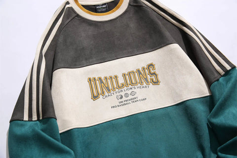 Voguable  Y2k Sweatshirts Suede Hip Hop And Couple Sports Pullovers China-Chic Loose Versatile Casual Tops Spliced