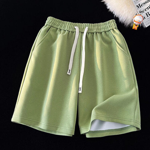 Basic Solid Casual Shorts WoBaggy Korean Trend Y2k Light Thin Short Pants Unisex Beach Trousers