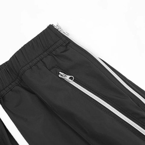 Voguable  Y2K Wide Leg Pants with Side Zips Sweatpants Loose Casual Sport Red Black Trousers Zipper Split Streetwear