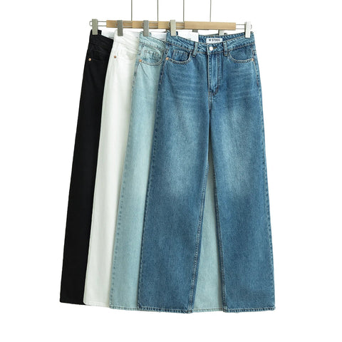 Japanese 2000s style y2k jeans for denim pants vintage clothes baggy jeans blue loose wide leg high waist jeans black