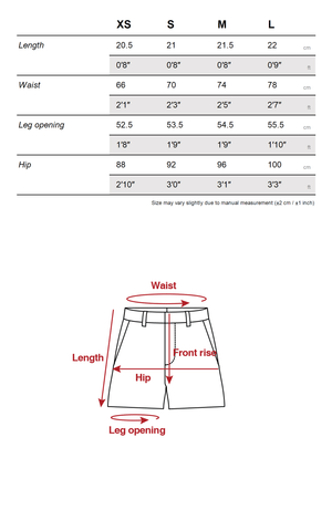 Elastic Waist Curved-Hem Mini Shorts