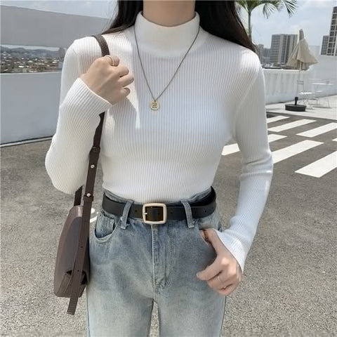 Long Sleeve Elasticity Knitted Shirt