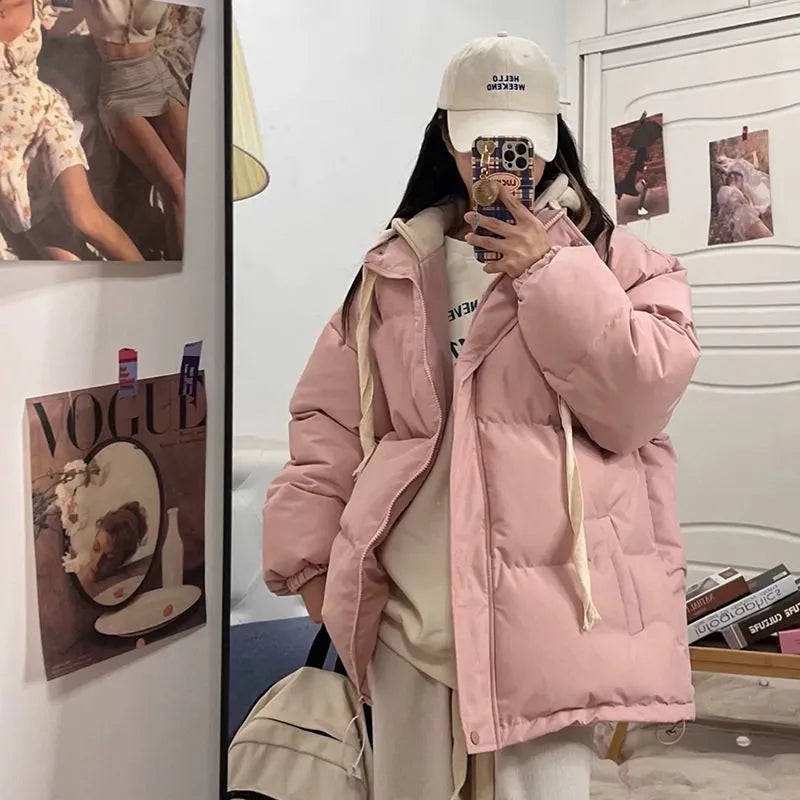 Koreanische Winterjacke mit Kapuze