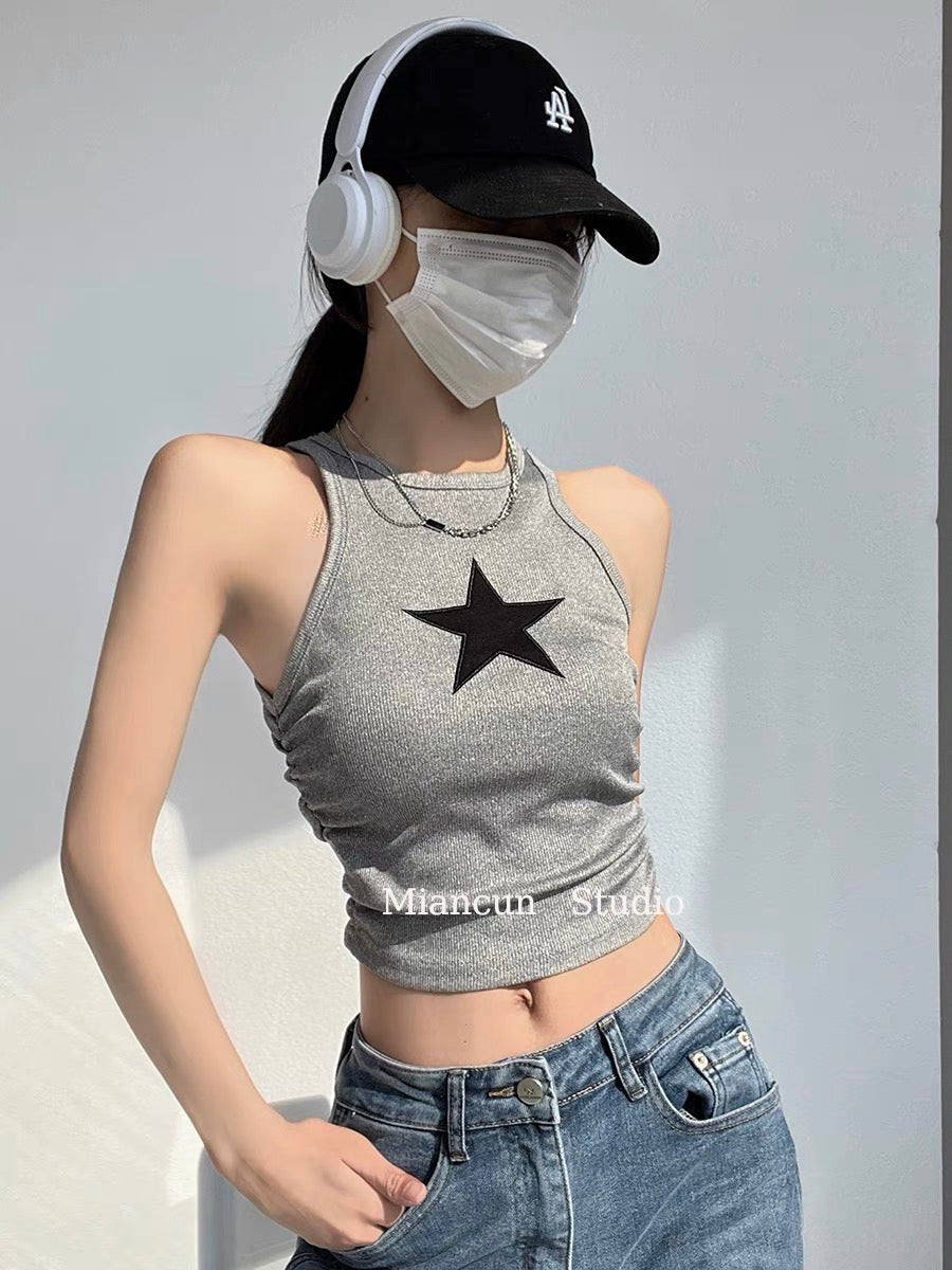 Star Patch Cropped Tank Top