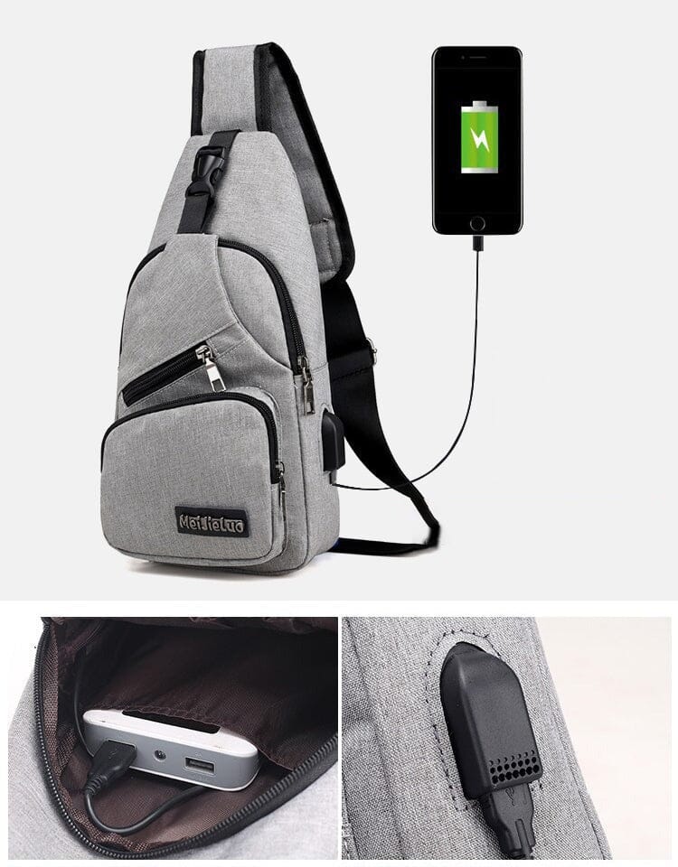 Angry Bag - Cross-Shoulder Rucksack mit USB Casual Small 