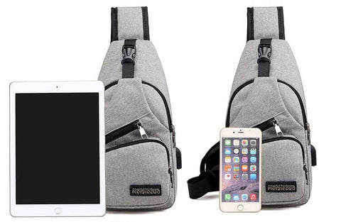 Angry Bag - Cross-Shoulder Backpack with USB Casual Small