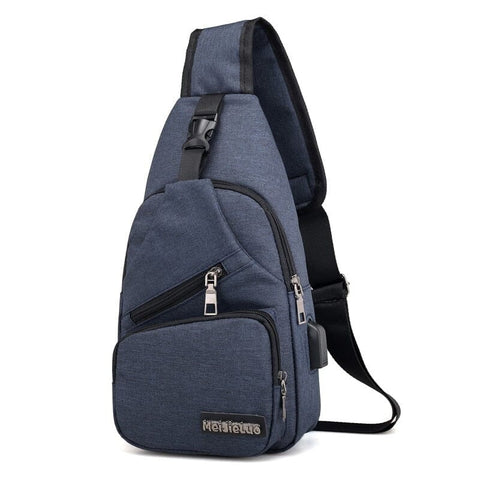 Angry Bag - Cross-Shoulder Backpack with USB Casual Small