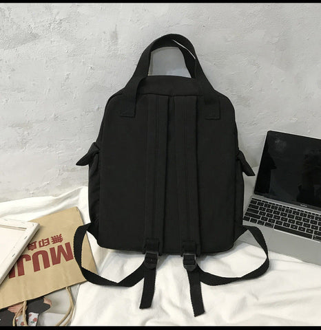 Anything But Basic Double Handle Canvas School Backpacks