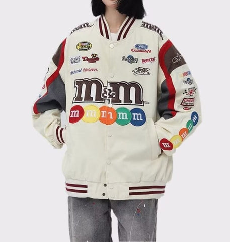 Chaqueta cortavientos de motociclista de M&amp;M's