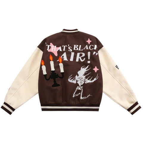 Burning Skull Varsity Jacket