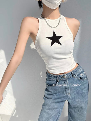 Star Patch Cropped Tank Top