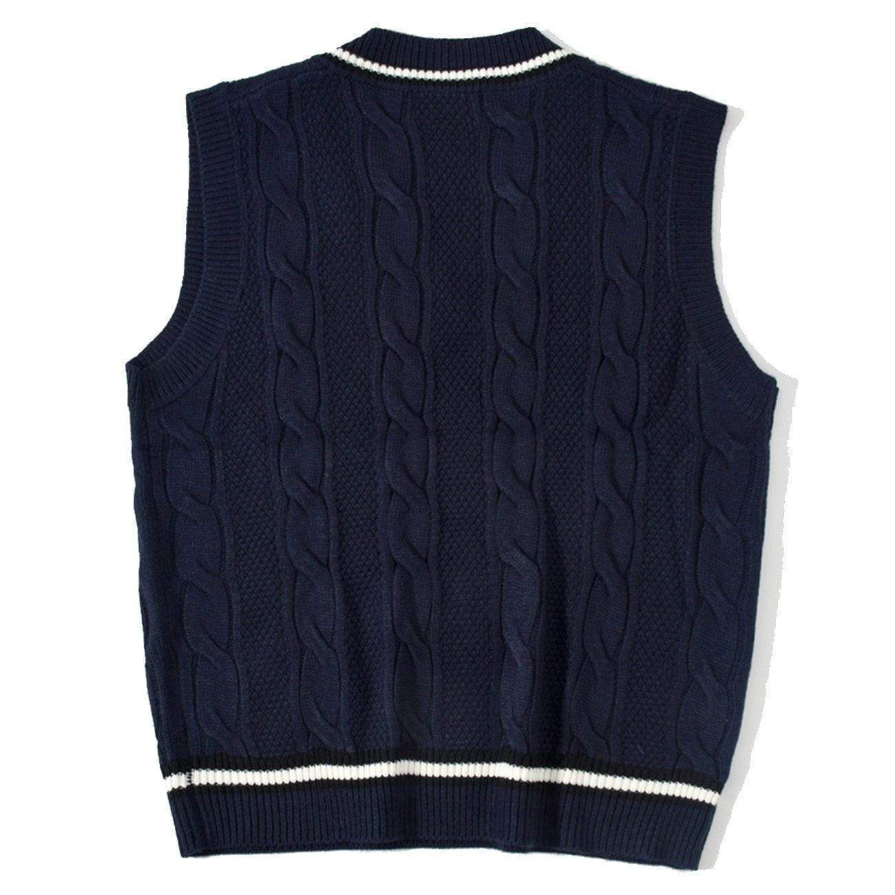 Bear Embroidered Knit Vest