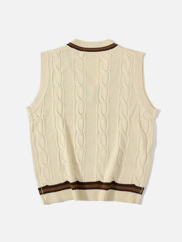 Bear Embroidered Knit Vest