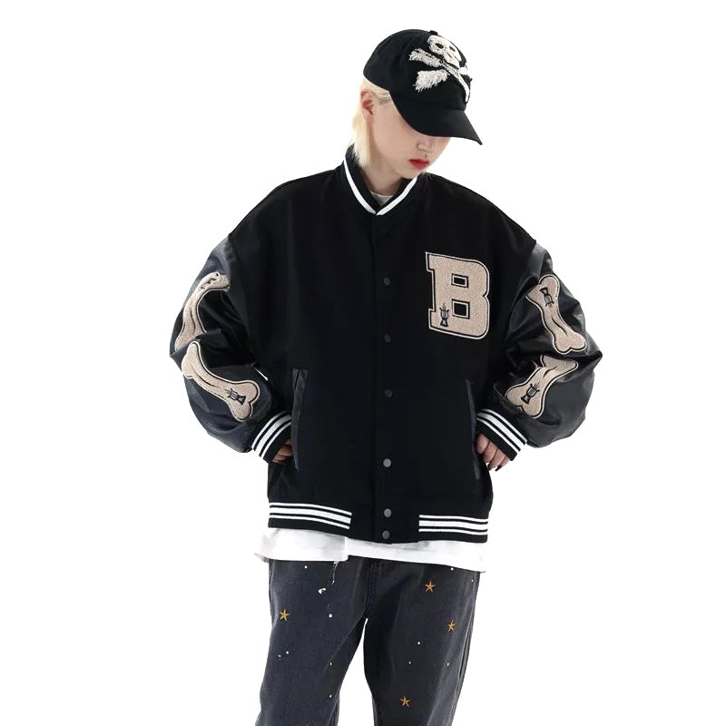 Skeleton Sleeve Varsity Jacket