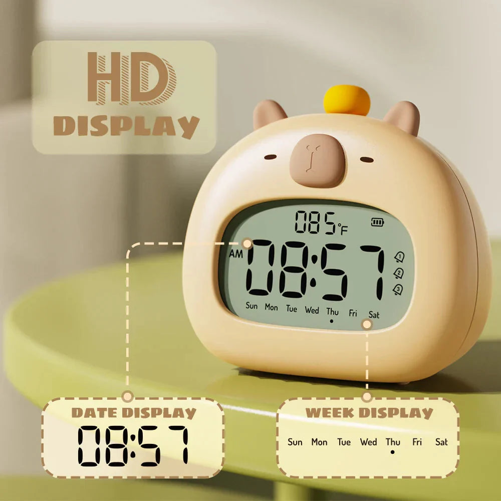 Capybara Bedside LED Digital Alarm Clock