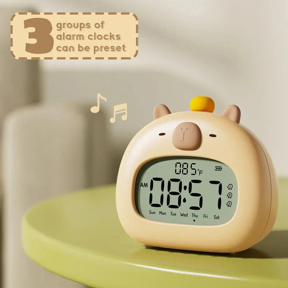 Capybara Bedside LED Digital Alarm Clock