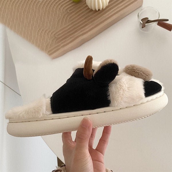 Cartoon Cow Cotton Slippers