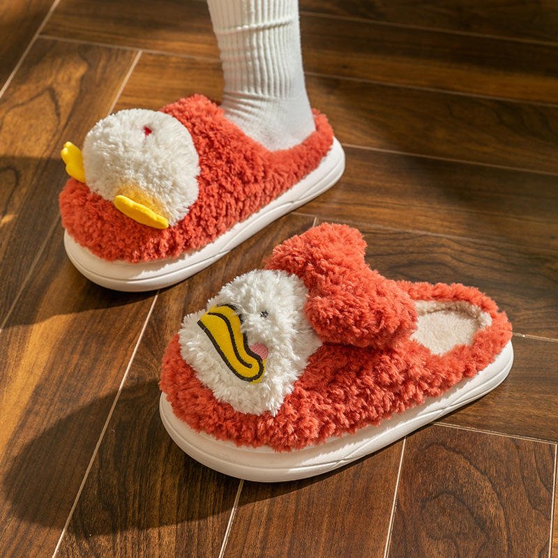 Cartoon Duck Plush Slippers