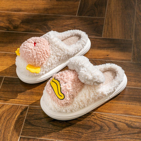 Cartoon Duck Plush Slippers