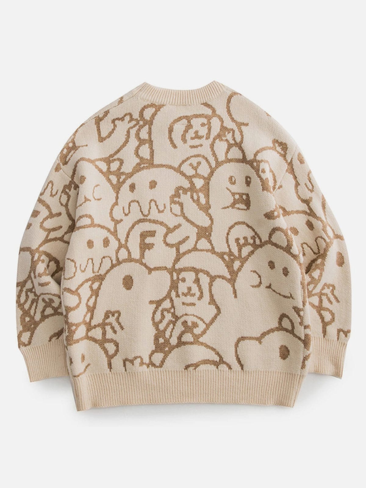 Strickpullover mit Cartoon-Stickerei