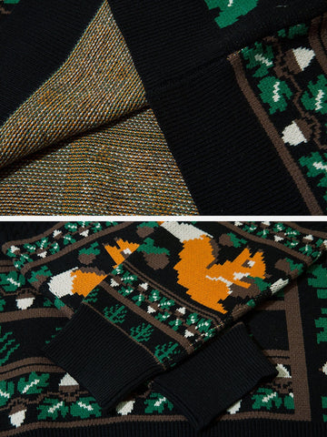 Strickpullover mit Cartoon-Eichhörnchen