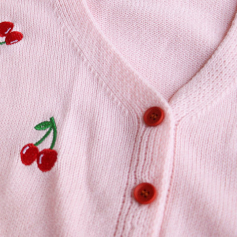 Cherry Embroidered Cardigan