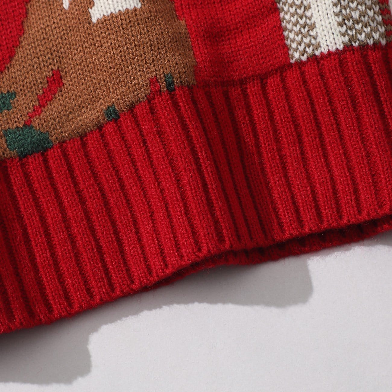 Christmas Bear Patchwork Knit Sweater