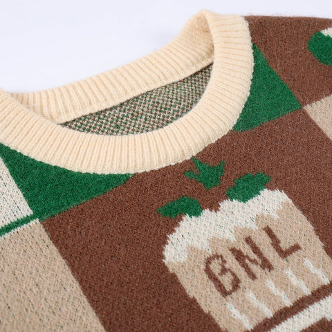 Christmas Elements Pattern Knit Sweater