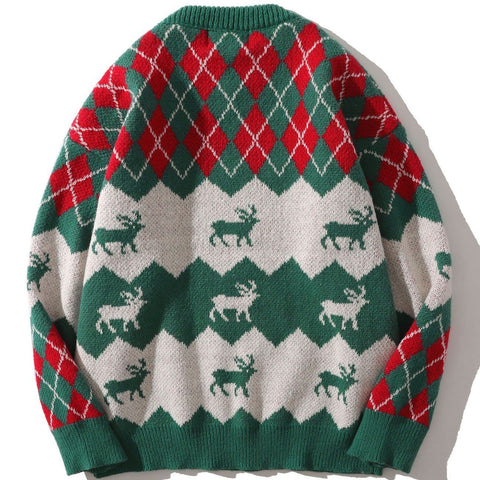 Christmas Elk Pattern Knit Sweater